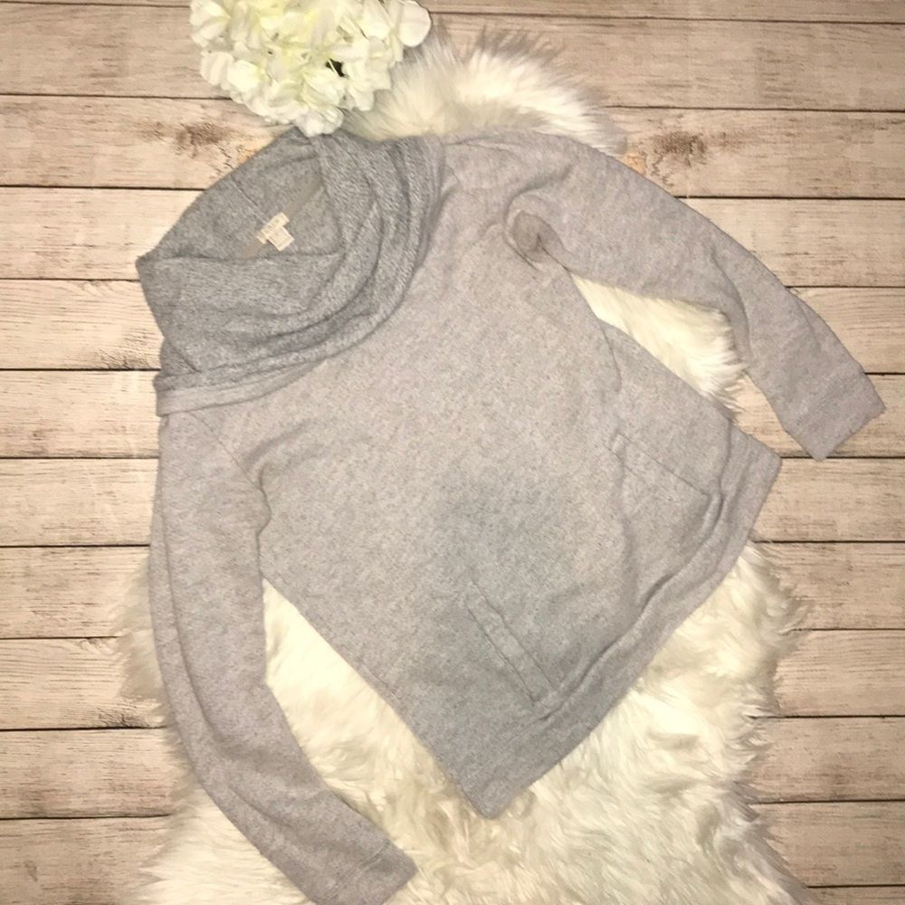 J. Crew Gray Cowl Neck Sweater